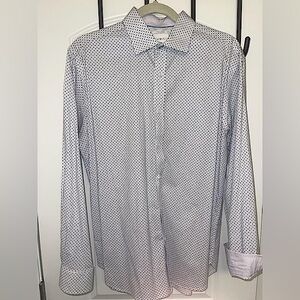 Con.Struct Men's Slim-Fit Stretch Geo Pattern Dress Shirt